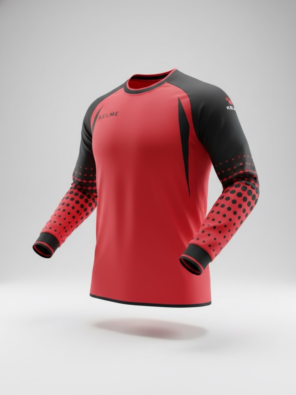Kelme Men’s Red & Black Long Sleeve Goalkeeper’s Jersey.
It has padded elbows.